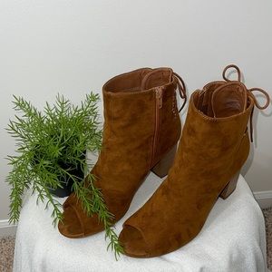 Suede Open Toe shoe Booties